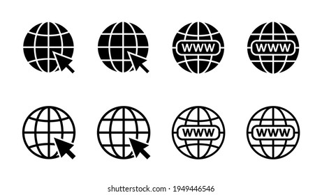 Web icon set. go to web icon. web click icon