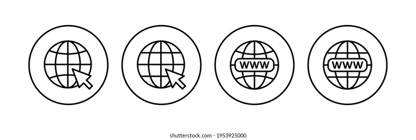 Web icon set. go to web icon. web click icon