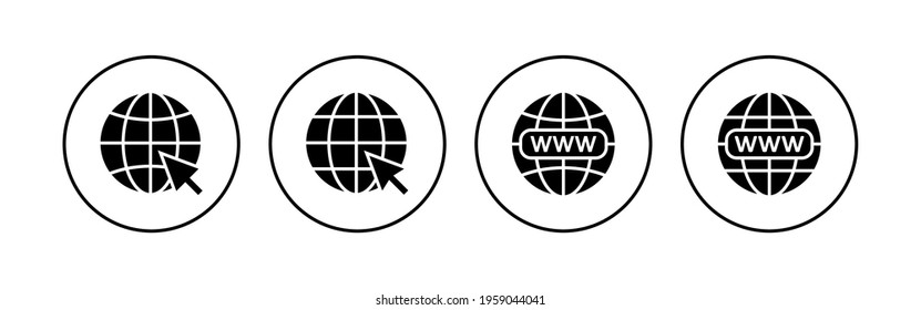 Web icon set. go to web icon. web click icon