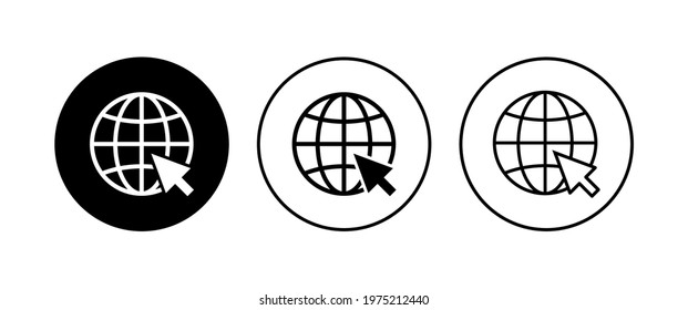 Web icon set. go to web icon. web click icon