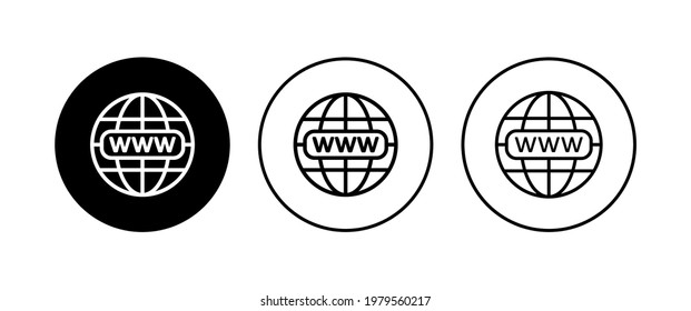 Conjunto de iconos Web. ir al icono web. icono de clic en el sitio web