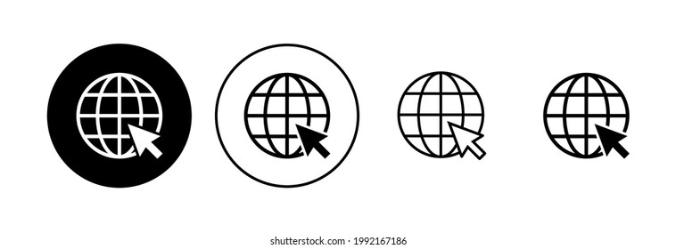 Web icon set. go to web icon. web click icon