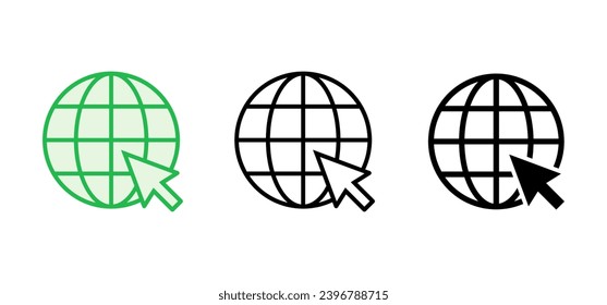 Conjunto de iconos Web. ir al icono web. icono de clic en el sitio web