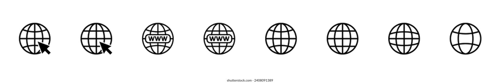 Web icon set. go to web icon. web click icon