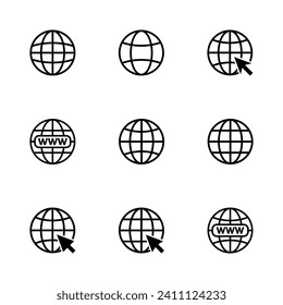 Web icon set. go to web icon. web click icon