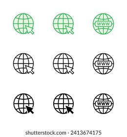 Web-Icon-Set. gehen Sie zu Web-Symbol. Webklick-Symbol