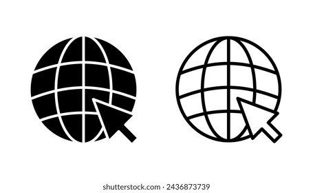 Conjunto de iconos Web. vaya a icono Web. Web haga clic en icono