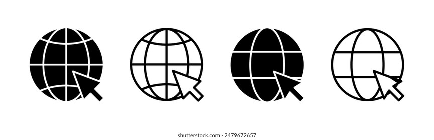 Web icon set. go to web icon. web click icon