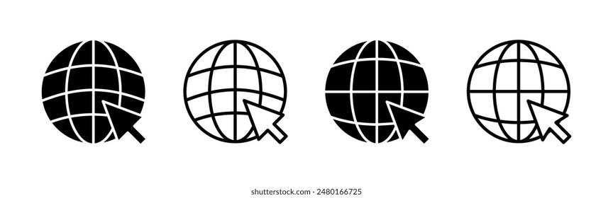 Web icon set. go to web icon. web click icon