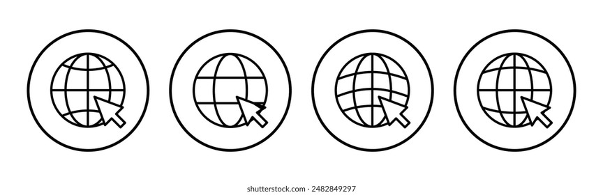 Web icon set. go to web icon. web click icon