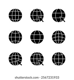 Web icon set. go to web icon. web click icon