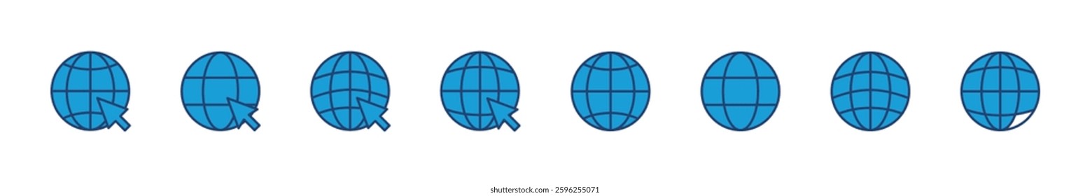 Web icon set. go to web icon. web click icon