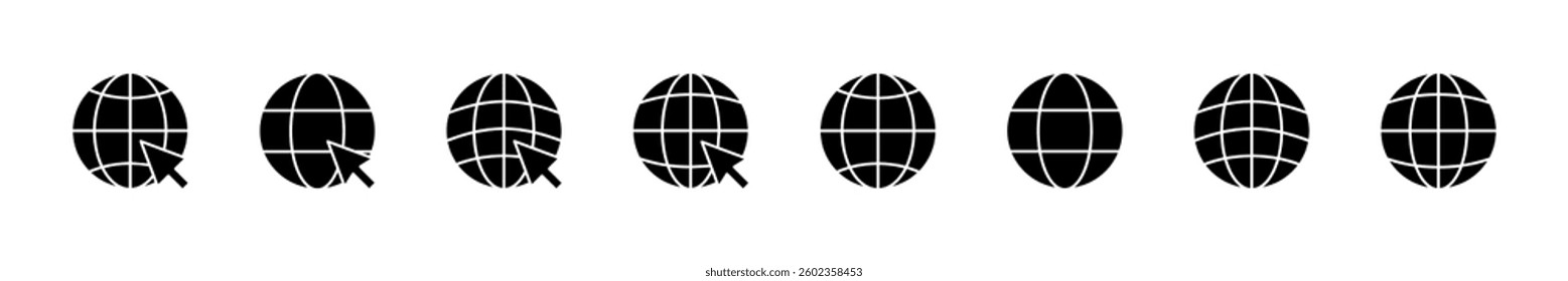 Web icon set. go to web icon. web click icon