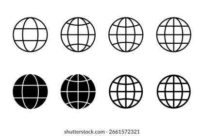 ícone da Web definido. ir para ícone da Web. ícone de clique na Web