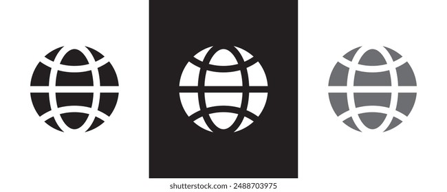 Web icon set, go to web sign and symbol. web click icon. Global search icon, vector illustration flat design