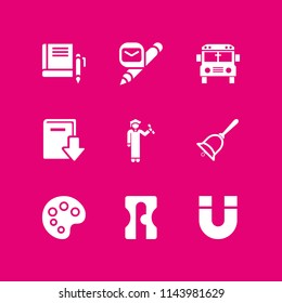 web icon set with graduation, sharpener and paint palette vector icons for web and graphic design