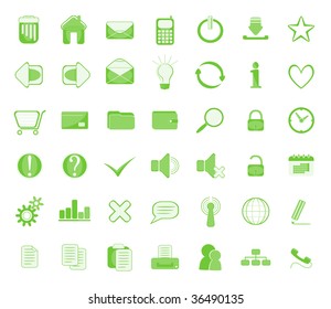 web icon set green