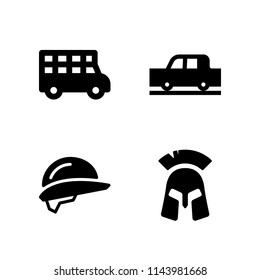 web icon set with helmet, car and transportation truck vector icons for web and graphic design