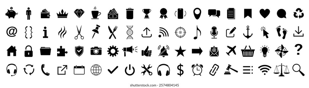 Web icon set. Home, email, address, globe, chat, message, mail, telephone, information, support, search, website, icon. Contact and web icons set. Website set icon vector.