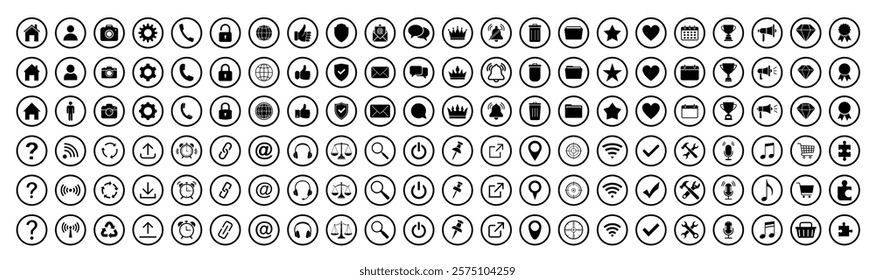 Web icon set. Home, email, address, globe, chat, message, mail, telephone, information, support, search, website, icon. Contact and web icons set. Website set icon vector.