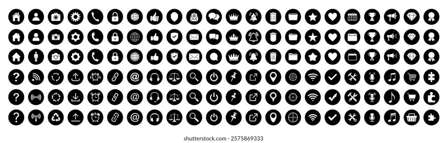 Web icon set. Home, email, address, globe, chat, message, mail, telephone, information, support, search, website, icon. Contact and web icons set. Website set icon vector.