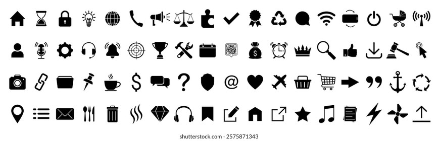 Web icon set. Home, email, address, globe, chat, message, mail, telephone, information, support, search, website, icon. Contact and web icons set. Website set icon vector.