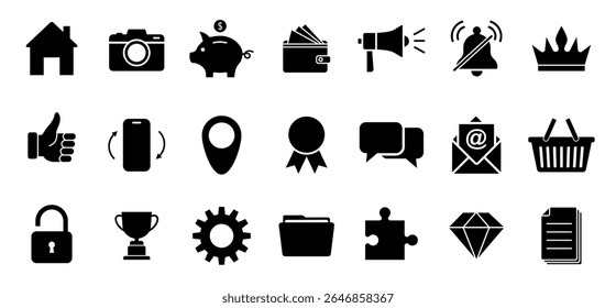 Web icon set. Home, email, address, globe, chat, message, mail, telephone, information, support, search, website, icon. Contact and web icons set. 
