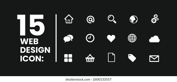 Web icon set. Home, location, call, at, email, address, globe, chat, message, mail, telephone, information, support, search, website, icon. Contact and web icons set. Website set icon vector.