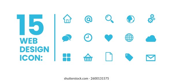 Web icon set. Home, setting, cloud, time, love, window, sale, at,email, globe, chat, message, mail, information, support, search, website, icon. Contact and web icons set. Website set icon vector.