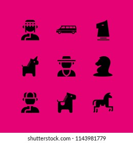 web icon set  with horseriding, cowboy and knight vector icons for web and graphic design