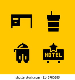 web icon set with hotel, desk and room service vector icons for web and graphic design