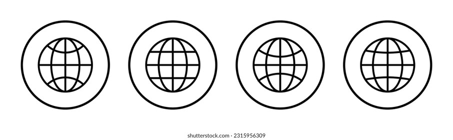 Icono web de la ilustración. ir al símbolo y signo web. icono de clic en el sitio Web. Icono de búsqueda global