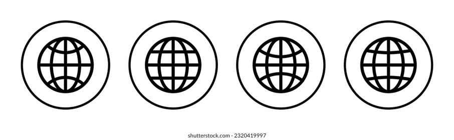 Web icon set illustration. go to web sign and symbol. web click icon. Global search icon