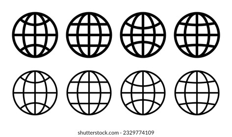 Web icon set illustration. go to web sign and symbol. web click icon. Global search icon