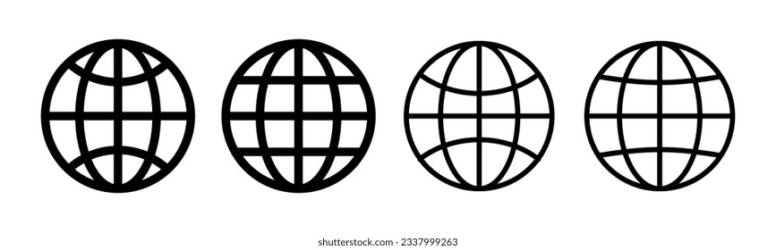 Web-Icon-Set-Illustration. gehen Sie zu Web-Zeichen und Symbol. Web-Click-Symbol. Globales Suchsymbol