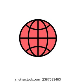 Icono web de la ilustración. ir al símbolo y signo web. icono de clic en el sitio Web. Icono de búsqueda global