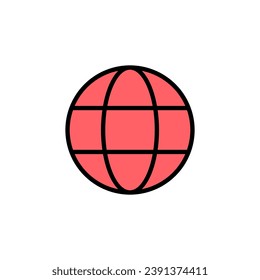 Icono web de la ilustración. ir al símbolo y signo web. icono de clic en el sitio Web. Icono de búsqueda global