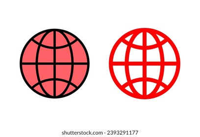 Icono web de la ilustración. ir al símbolo y signo web. icono de clic en el sitio Web. Icono de búsqueda global