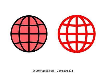 Icono web de la ilustración. ir al símbolo y signo web. icono de clic en el sitio Web. Icono de búsqueda global