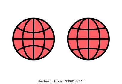 Web icon set illustration. go to web sign and symbol. web click icon. Global search icon