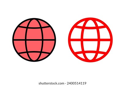 Icono web de la ilustración. ir al símbolo y signo web. icono de clic en el sitio Web. Icono de búsqueda global