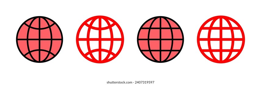 Web icon set illustration. go to web sign and symbol. web click icon. Global search icon
