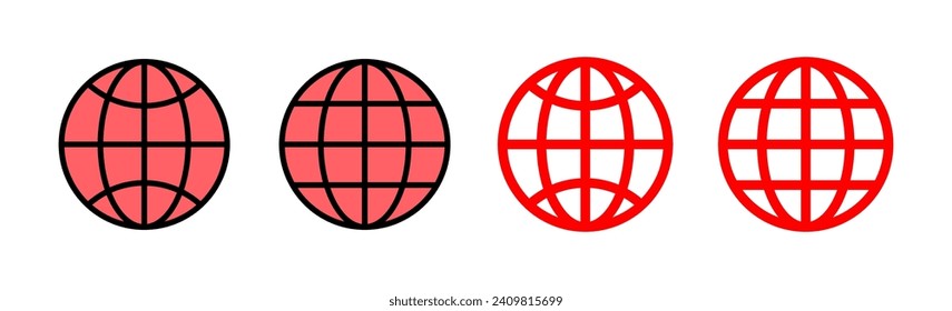 Icono web de la ilustración. ir al símbolo y signo web. icono de clic en el sitio Web. Icono de búsqueda global