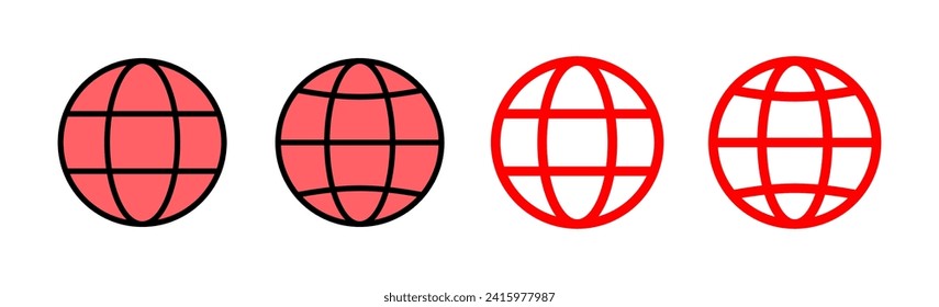 Web icon set illustration. go to web sign and symbol. web click icon. Global search icon