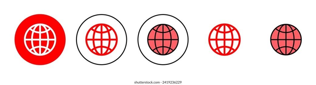 Web icon set illustration. go to web sign and symbol. web click icon. Global search icon
