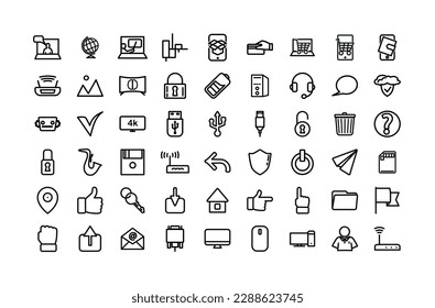 web icon set with internet, social network icons