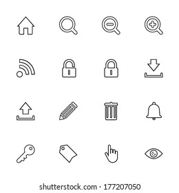 Web Icon Set isolated on the white background for mobile and desktop applications