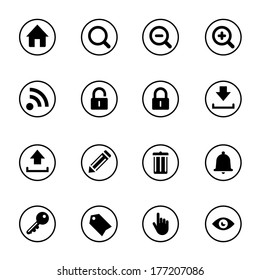 Web Icon Set isolated on the white background for mobile and desktop applications