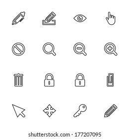 Web Icon Set isolated on the white background for mobile and desktop applications