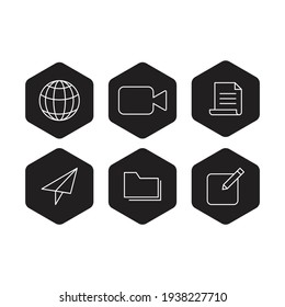 Web icon set isolated on white background